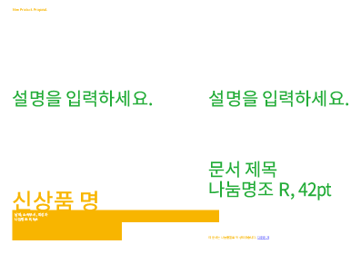 신상품 제안서 신상품 제안서